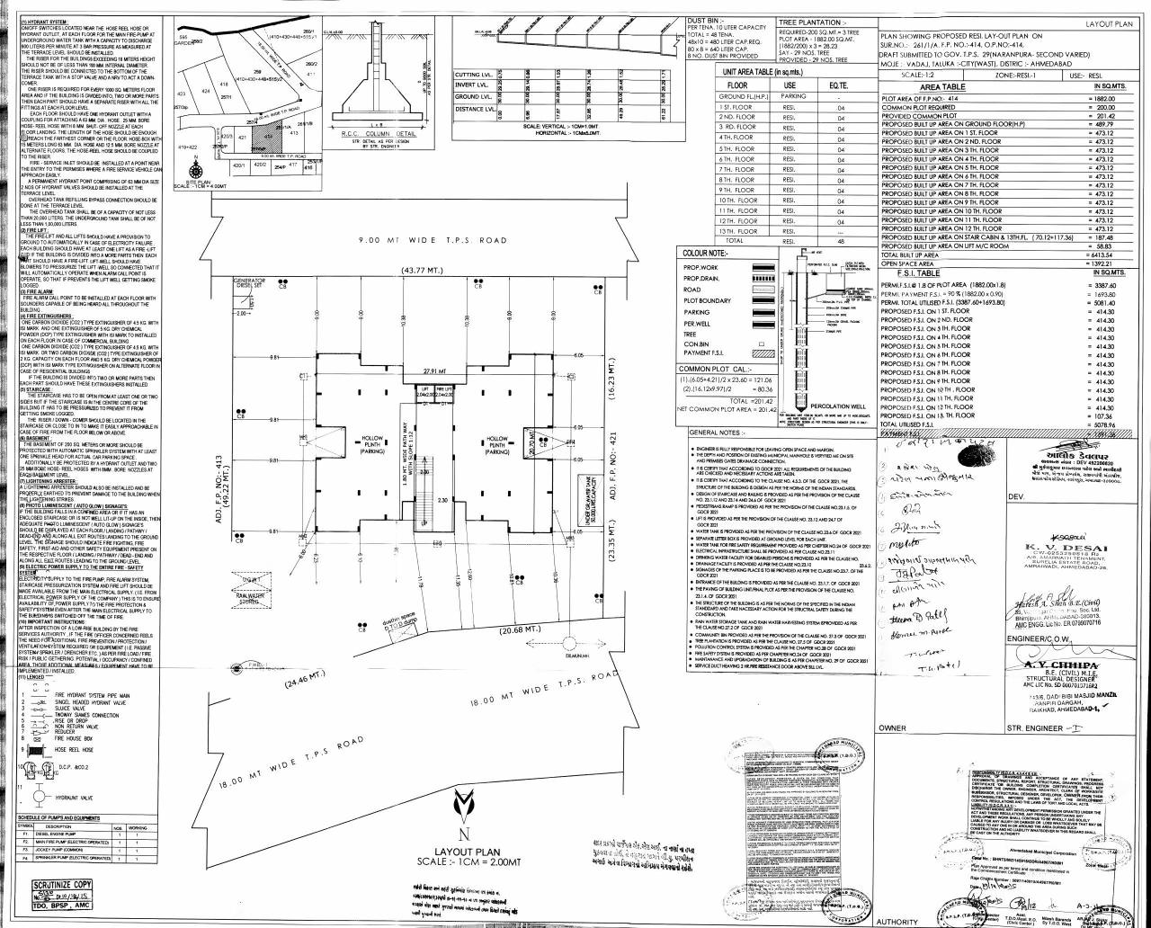 Layout of real estate project Alok Heights located at Vadaj, Ahmedabad, Gujarat