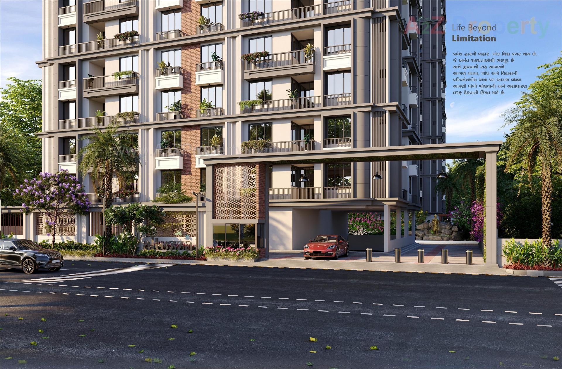 3D Elevation of real estate project Altezza Pros located at Kathwada, Ahmedabad, Gujarat