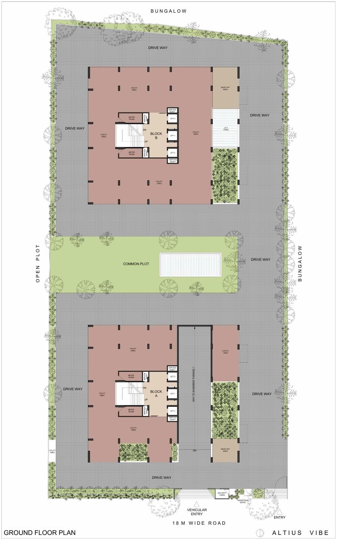 Layout of real estate project Altius Vibe located at Ambli, Ahmedabad, Gujarat