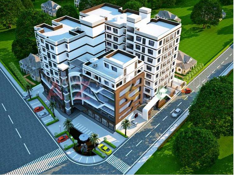 3D Elevation of real estate project Aman Plaza located at Vatva, Ahmedabad, Gujarat