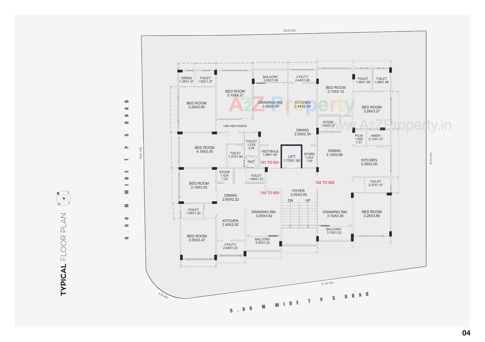 Layout of real estate project Amarjyot Apartments located at Paldi, Ahmedabad, Gujarat