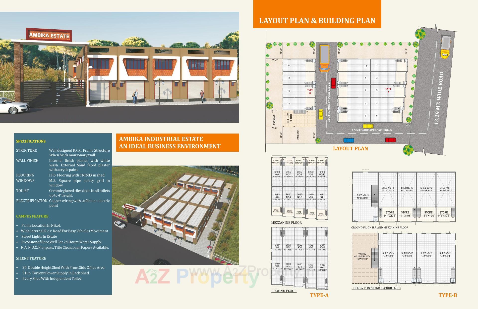 Layout of real estate project Ambica Industrial Estate located at Odhav, Ahmedabad, Gujarat