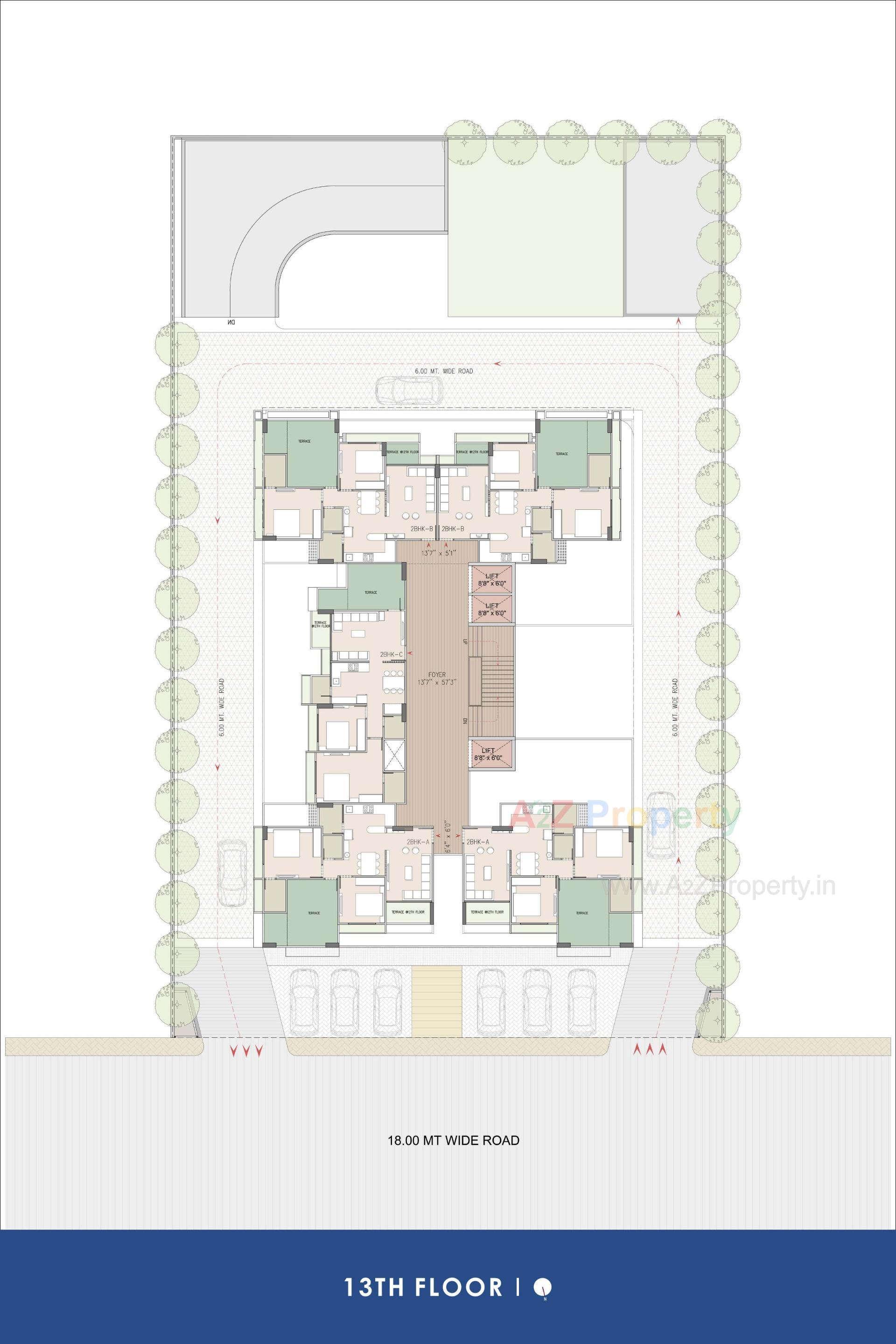 Layout of real estate project Ambli Heights located at Ambali, Ahmedabad, Gujarat