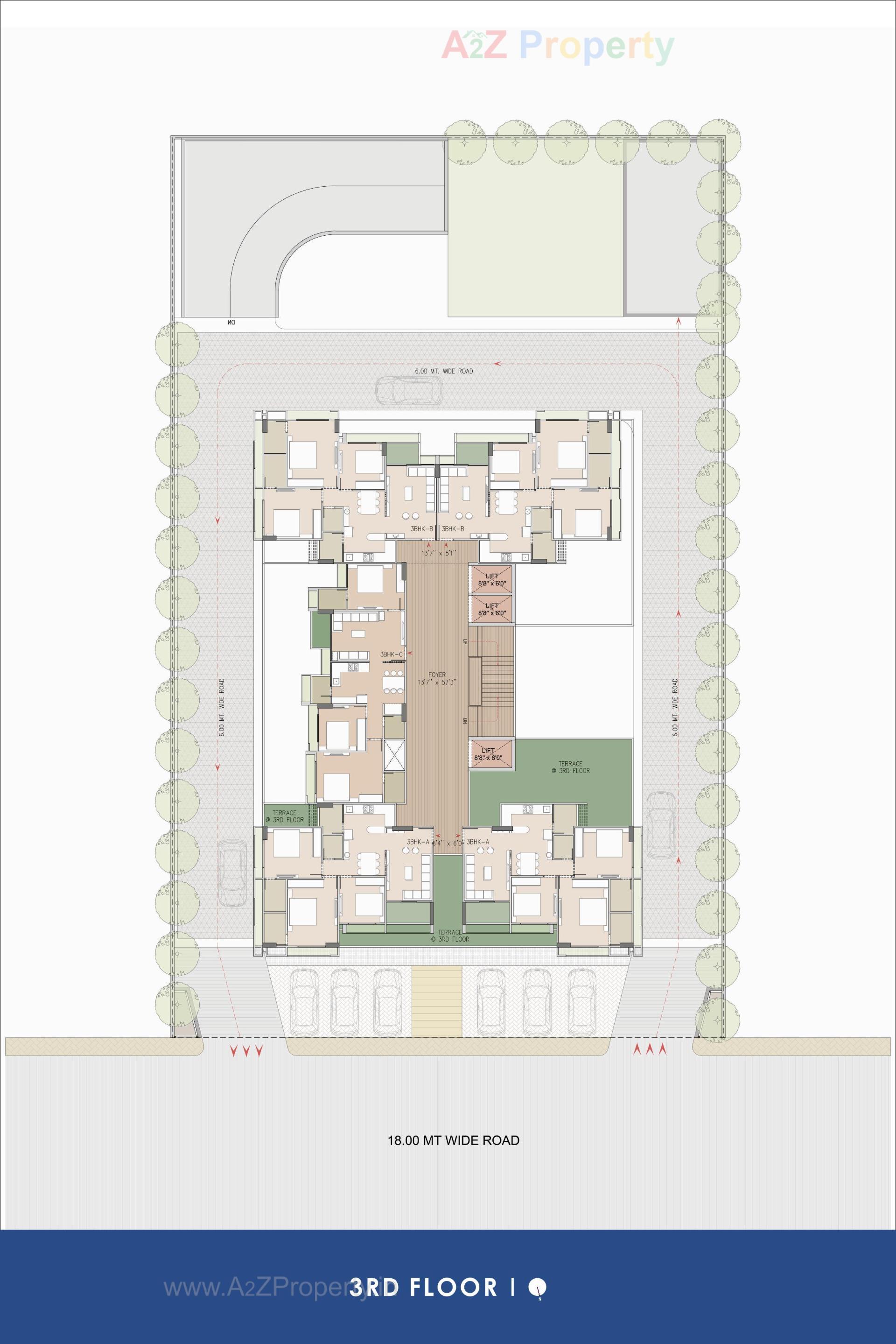 Layout of real estate project Ambli Heights located at Ambali, Ahmedabad, Gujarat