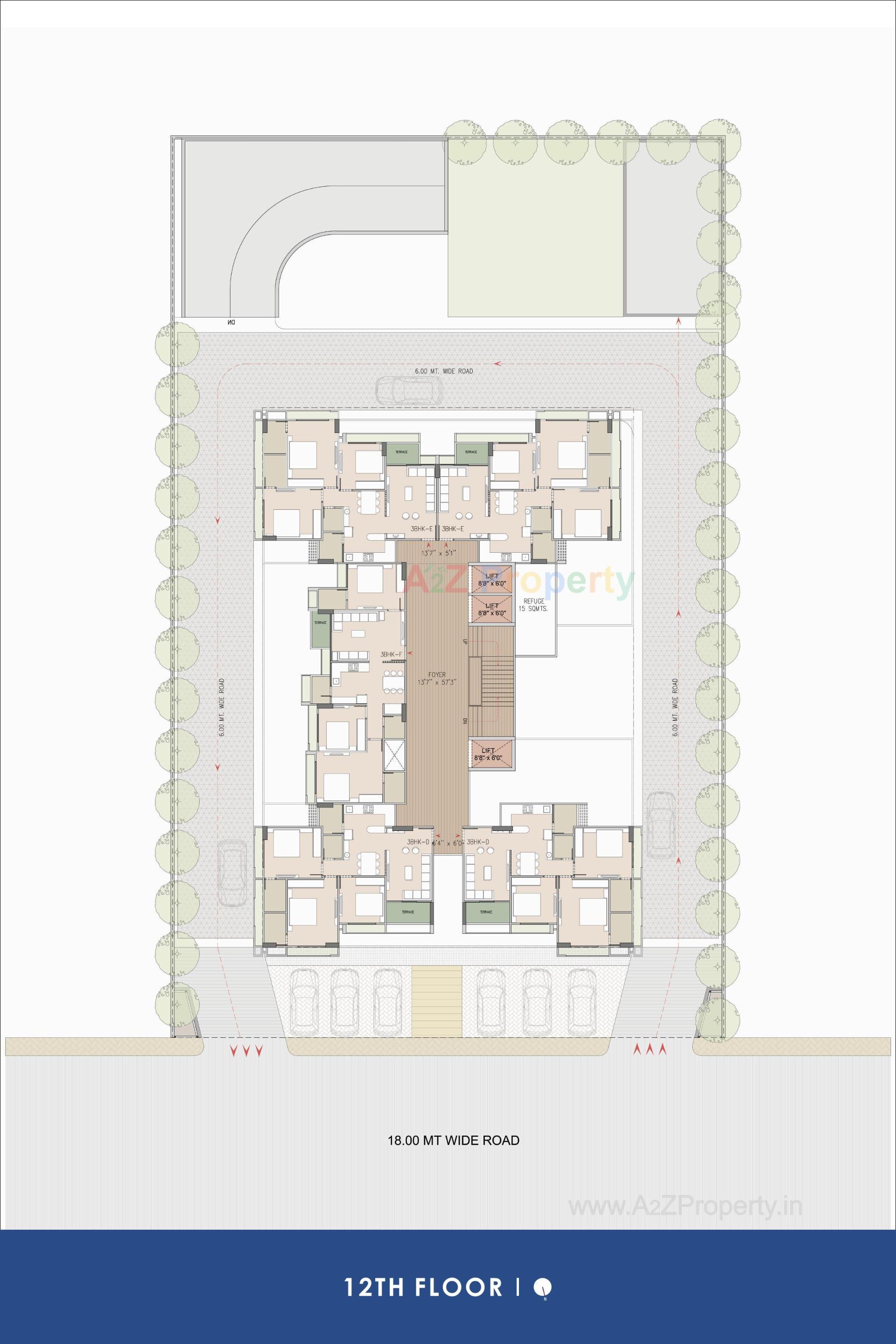 Layout of real estate project Ambli Heights located at Ambali, Ahmedabad, Gujarat
