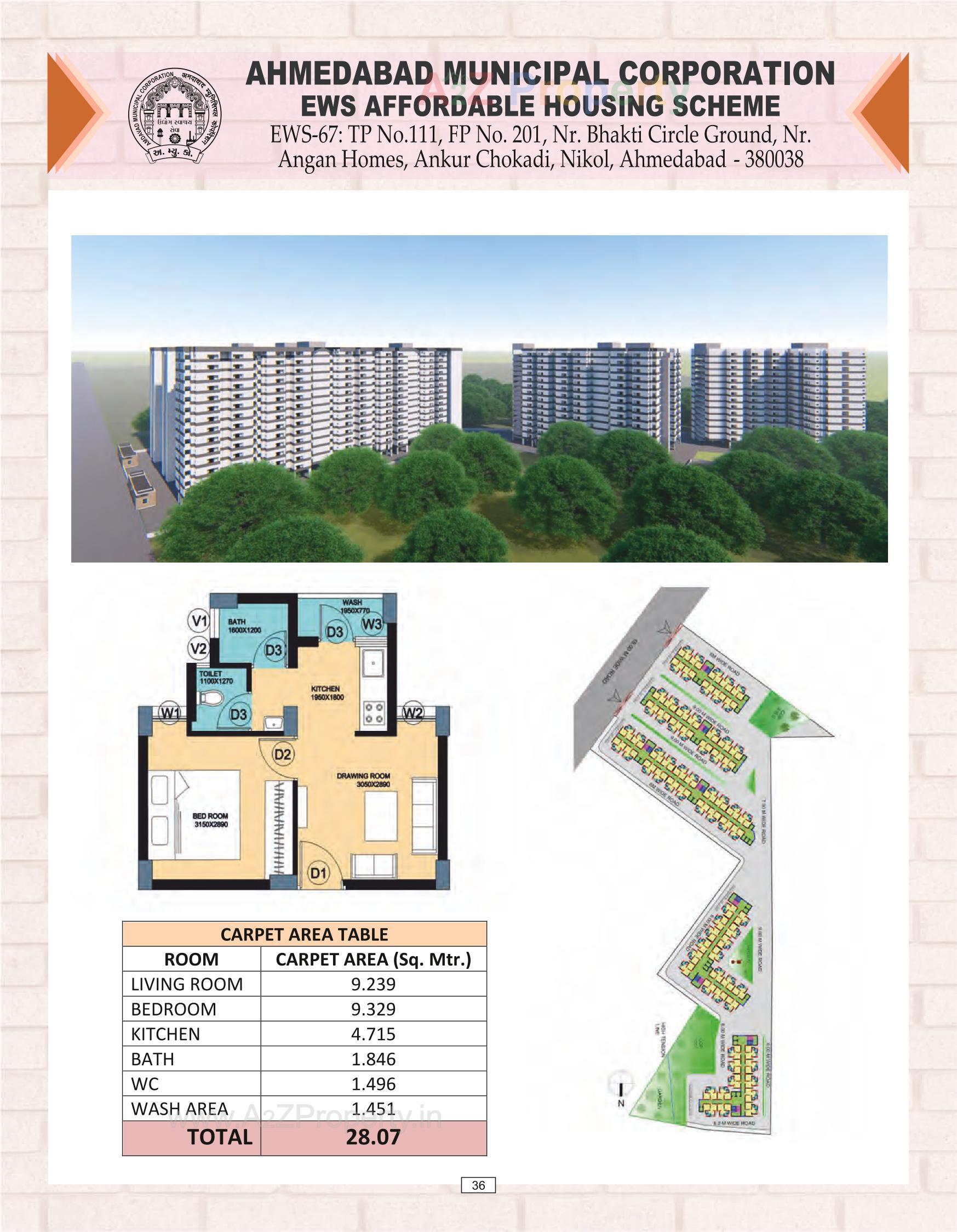 Layout of real estate project Amc Pahse 6 Ews located at Nikol, Ahmedabad, Gujarat