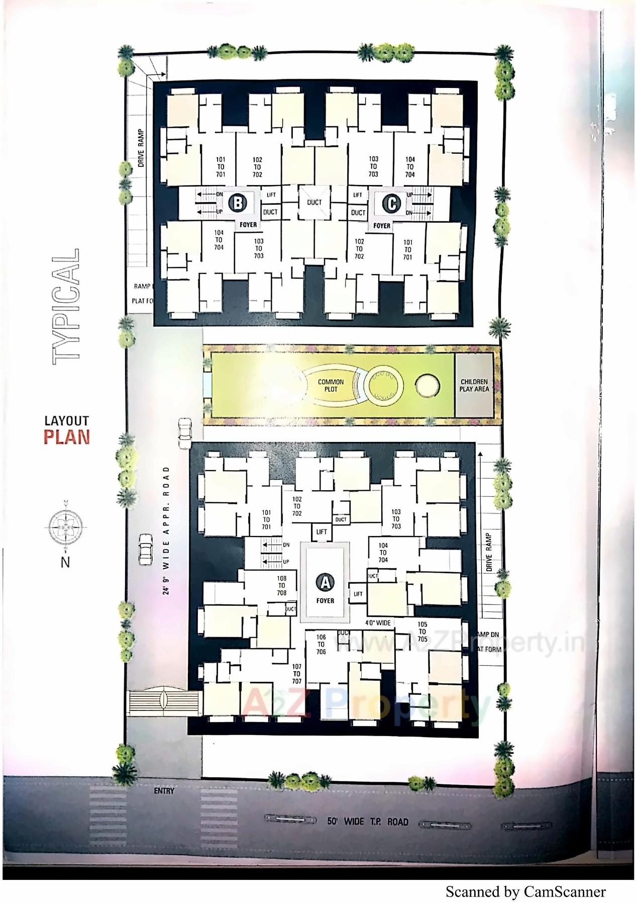 Layout of real estate project Amimangal located at Tragad, Ahmedabad, Gujarat