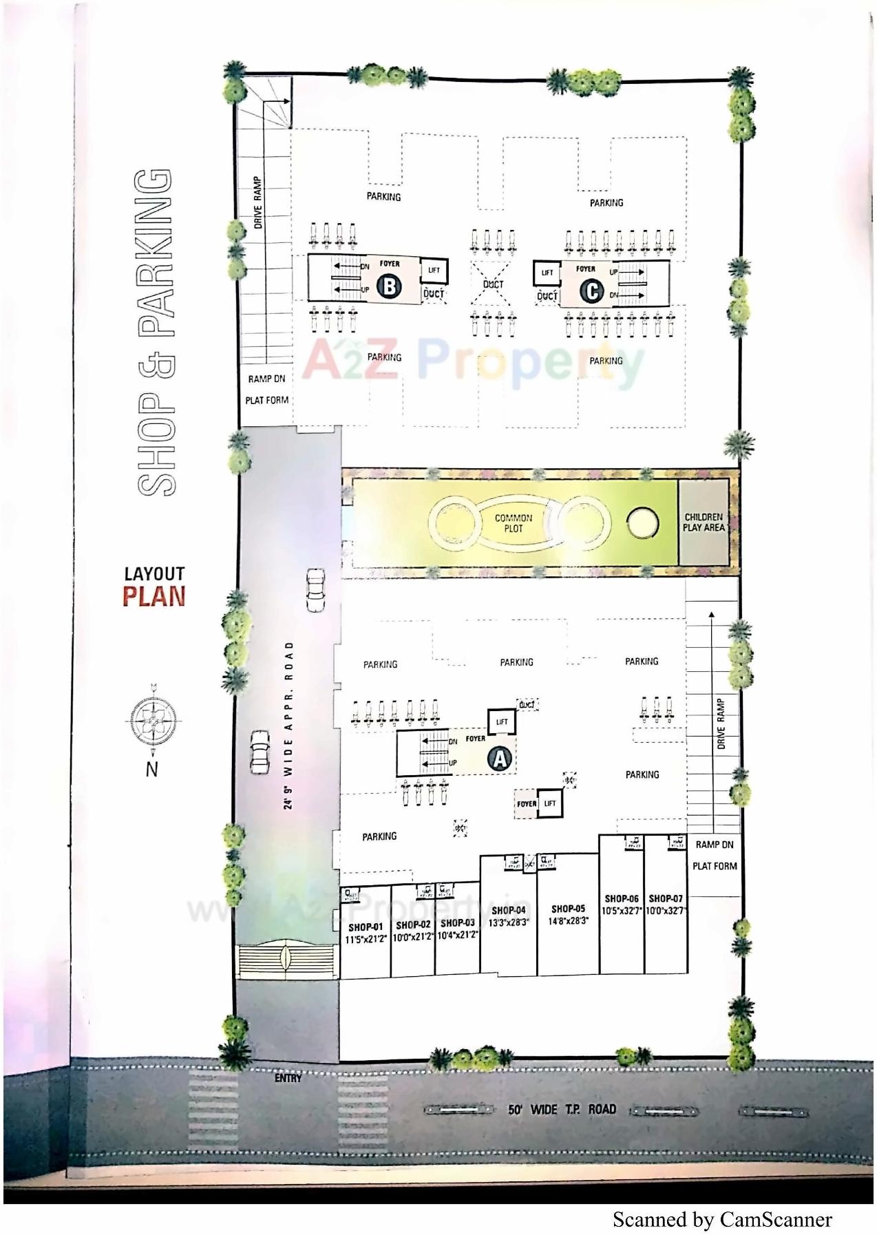 Layout of real estate project Amimangal located at Tragad, Ahmedabad, Gujarat
