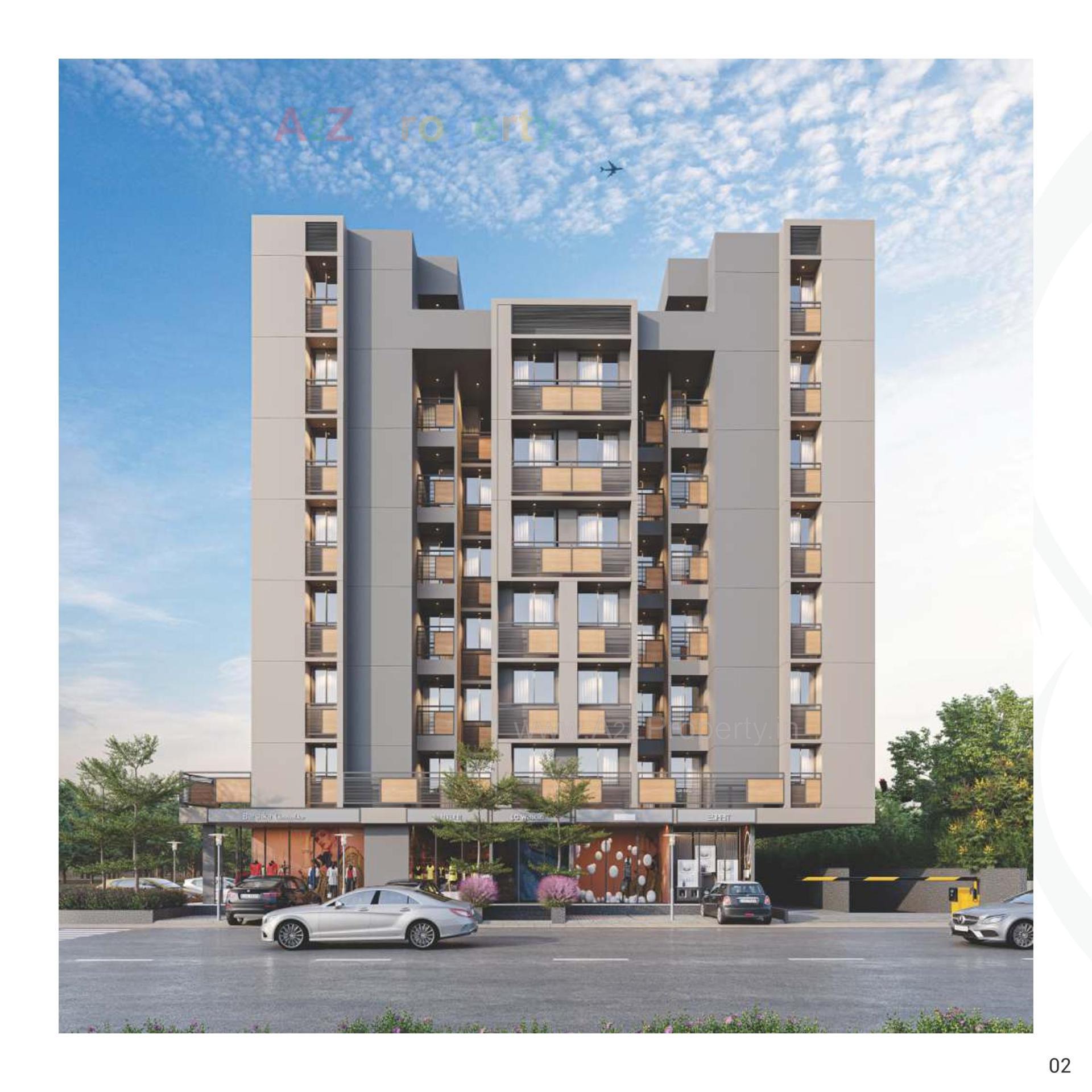 3D Elevation of real estate project Amrut Elegance located at Chandlodiya, Ahmedabad, Gujarat