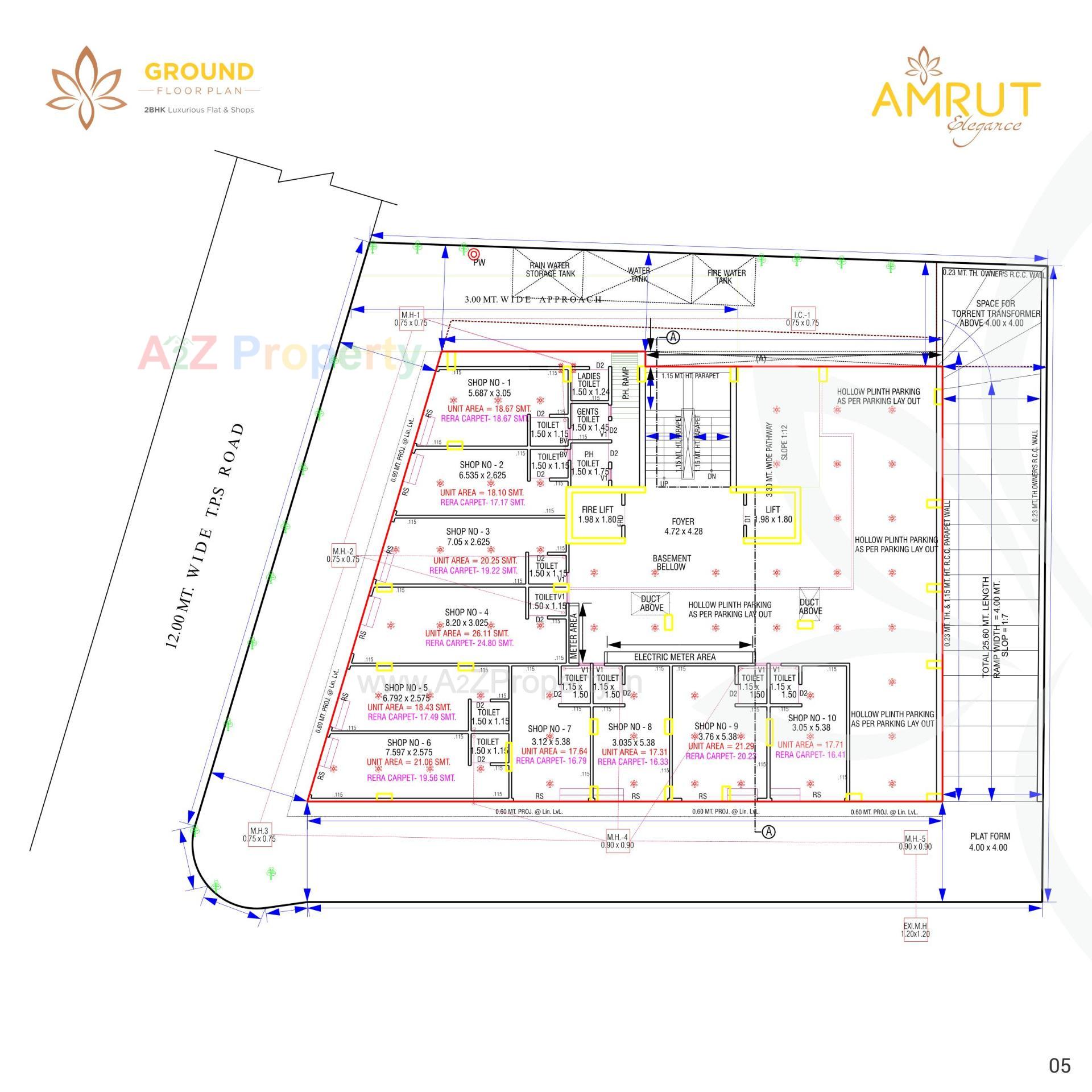 Layout of real estate project Amrut Elegance located at Chandlodiya, Ahmedabad, Gujarat