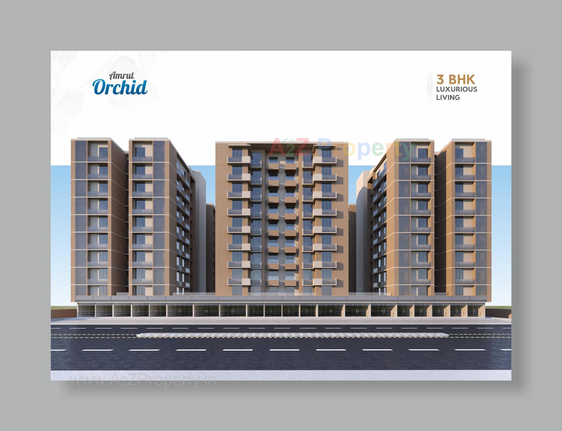 3D Elevation of real estate project Amrut Orchid located at Chandkheda, Ahmedabad, Gujarat