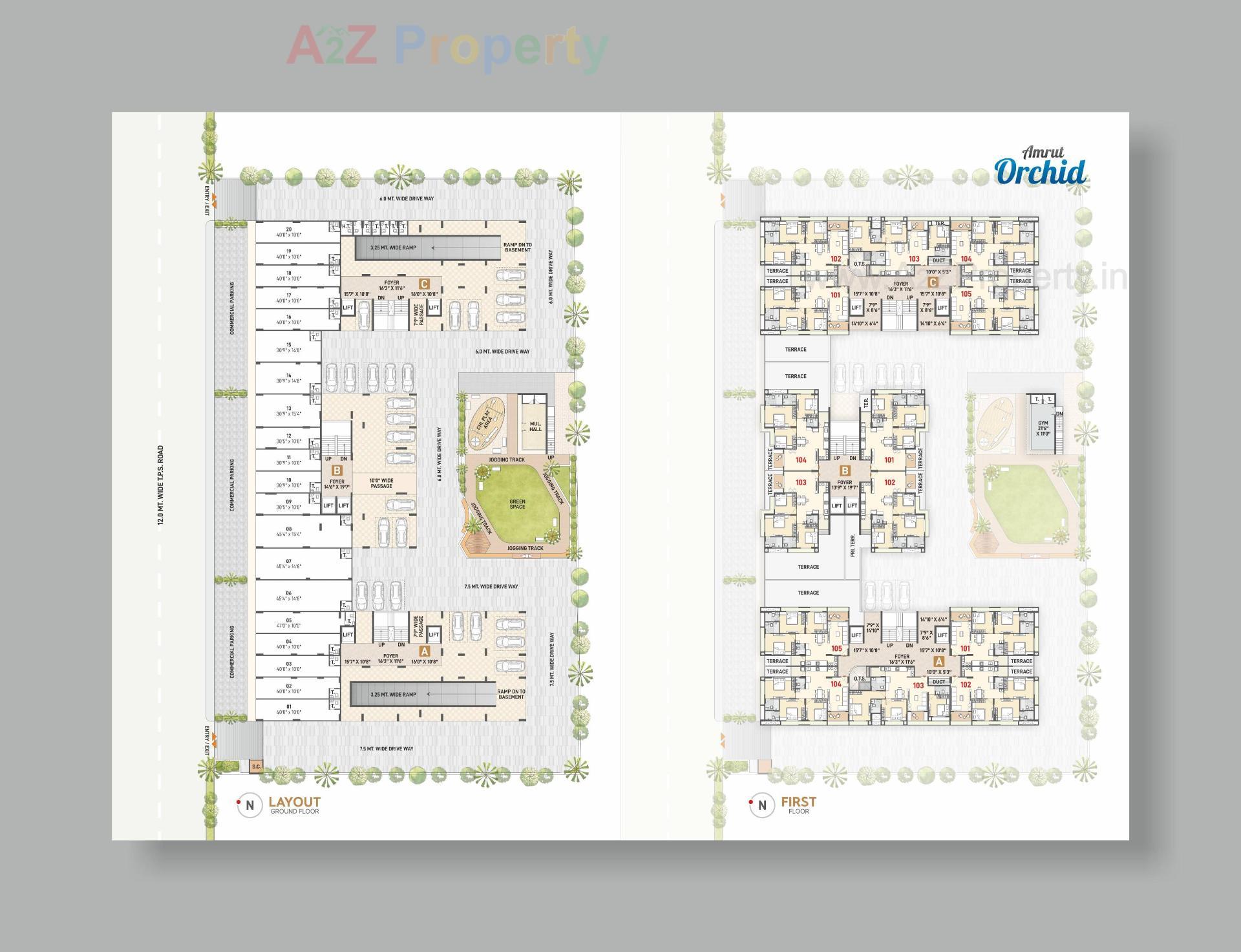 Layout of real estate project Amrut Orchid located at Chandkheda, Ahmedabad, Gujarat