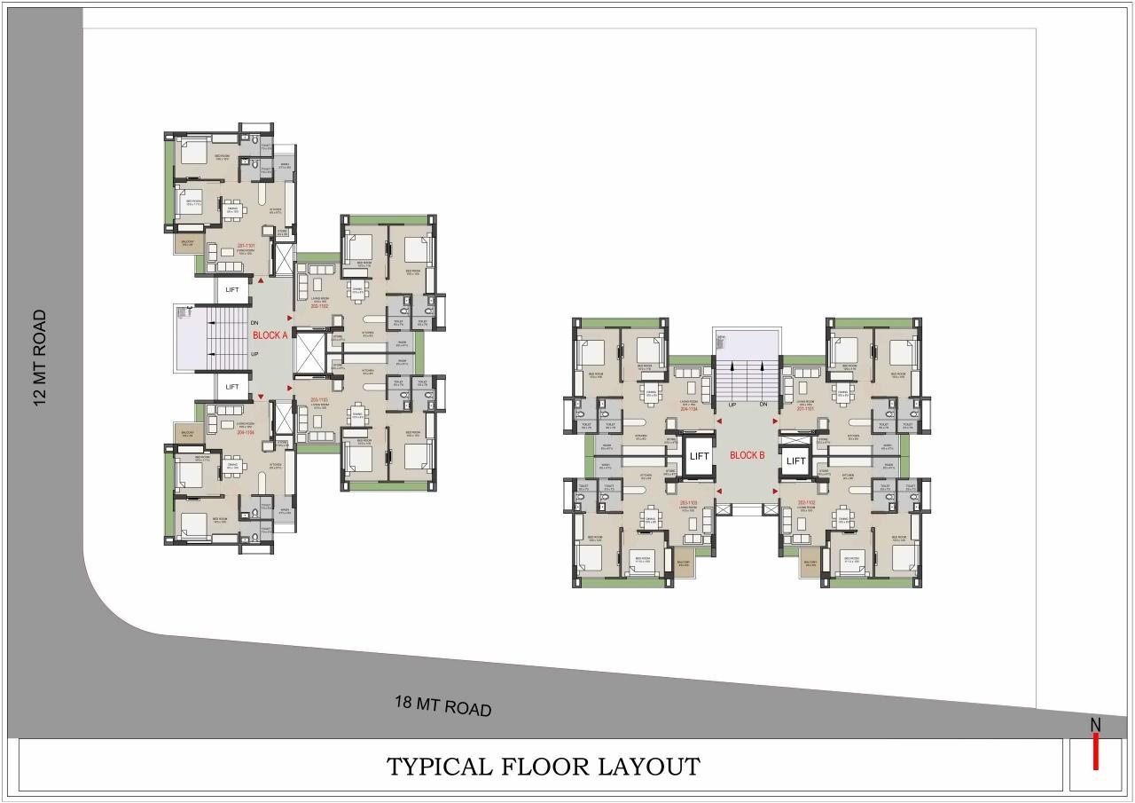 Layout of real estate project Anand Elegance located at Ghuma, Ahmedabad, Gujarat