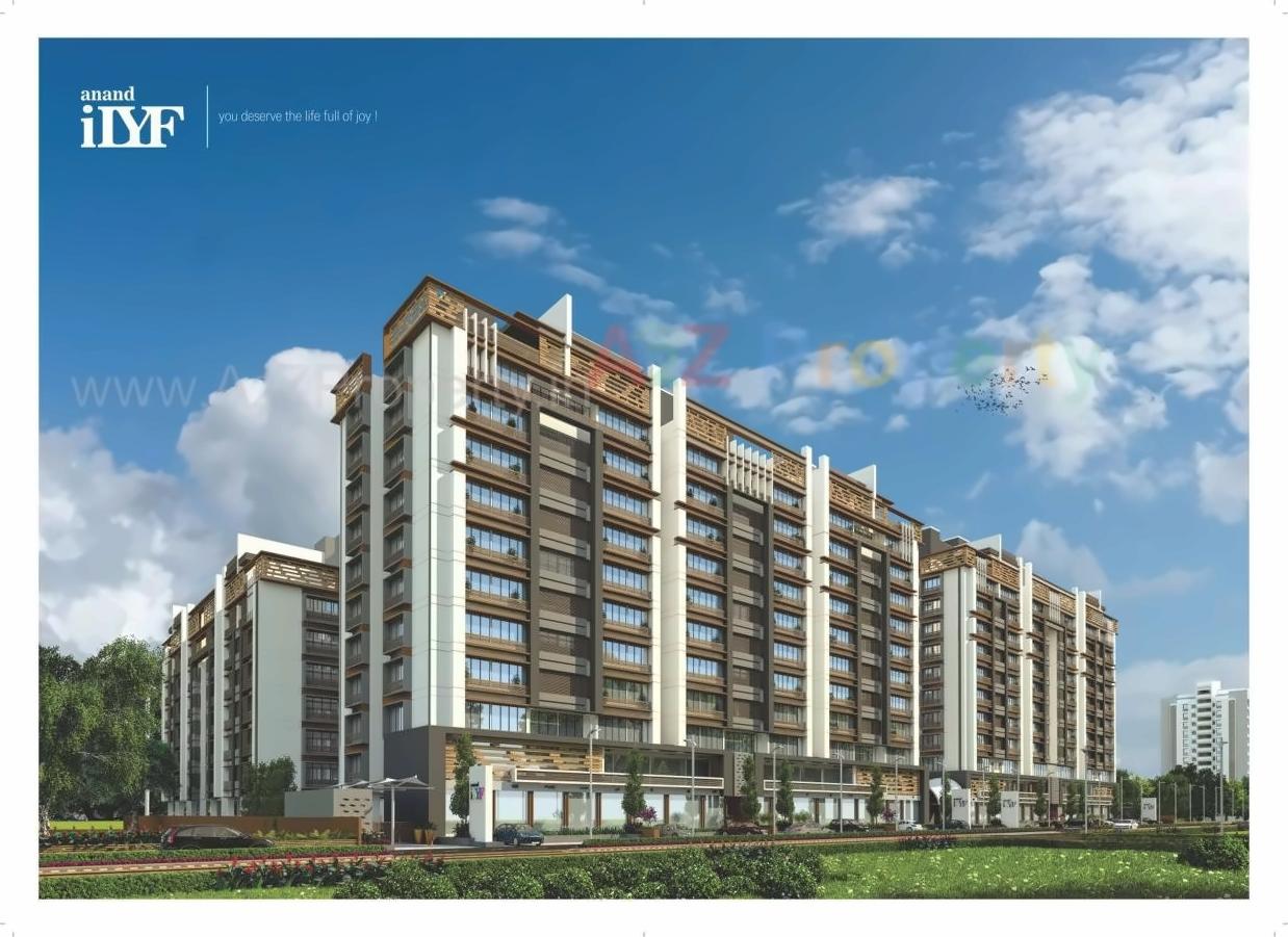 3D Elevation of real estate project Anand Ilyf located at Tragad, Ahmedabad, Gujarat