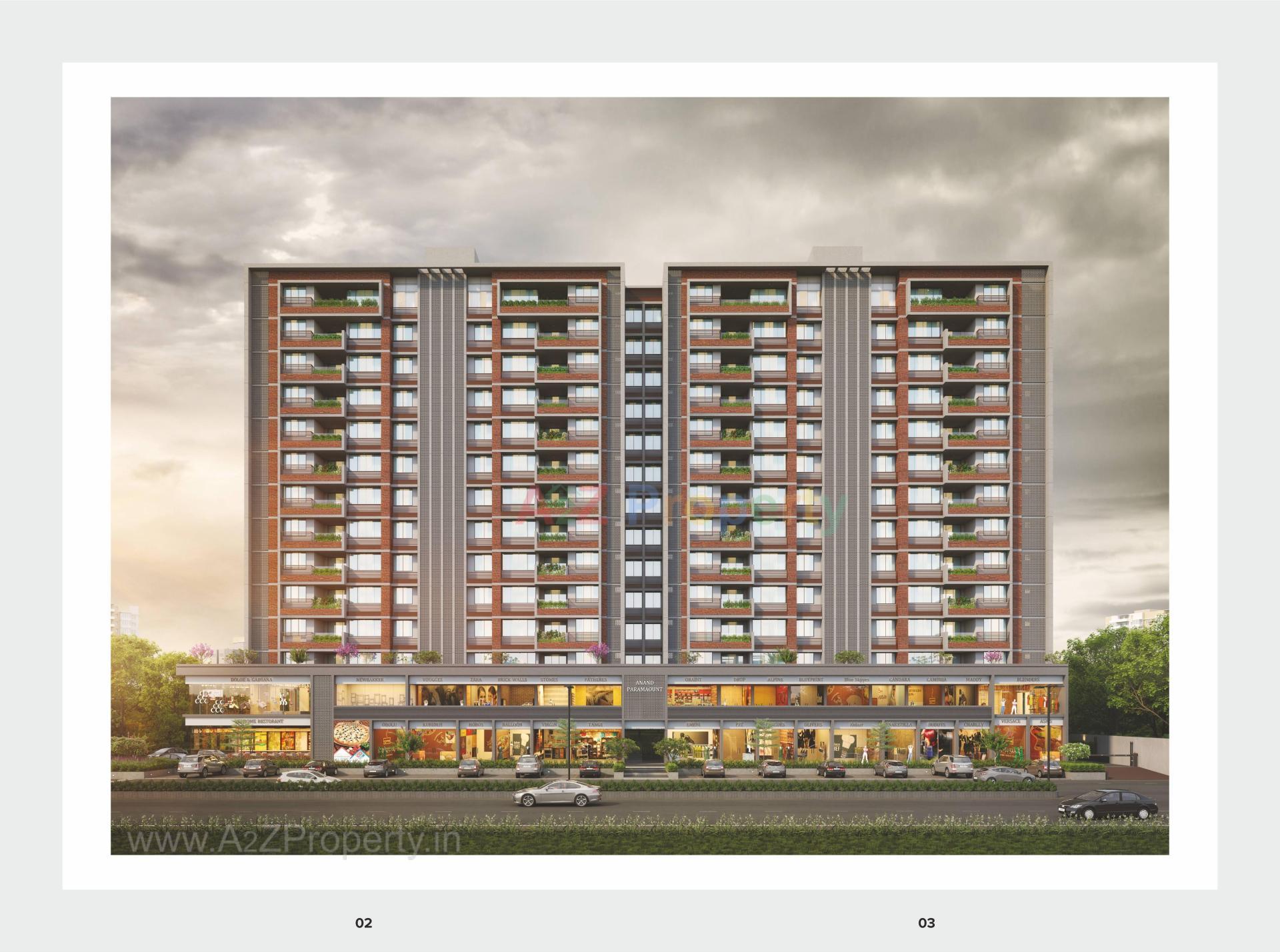 3D Elevation of real estate project Anand Paramount located at Motera, Ahmedabad, Gujarat