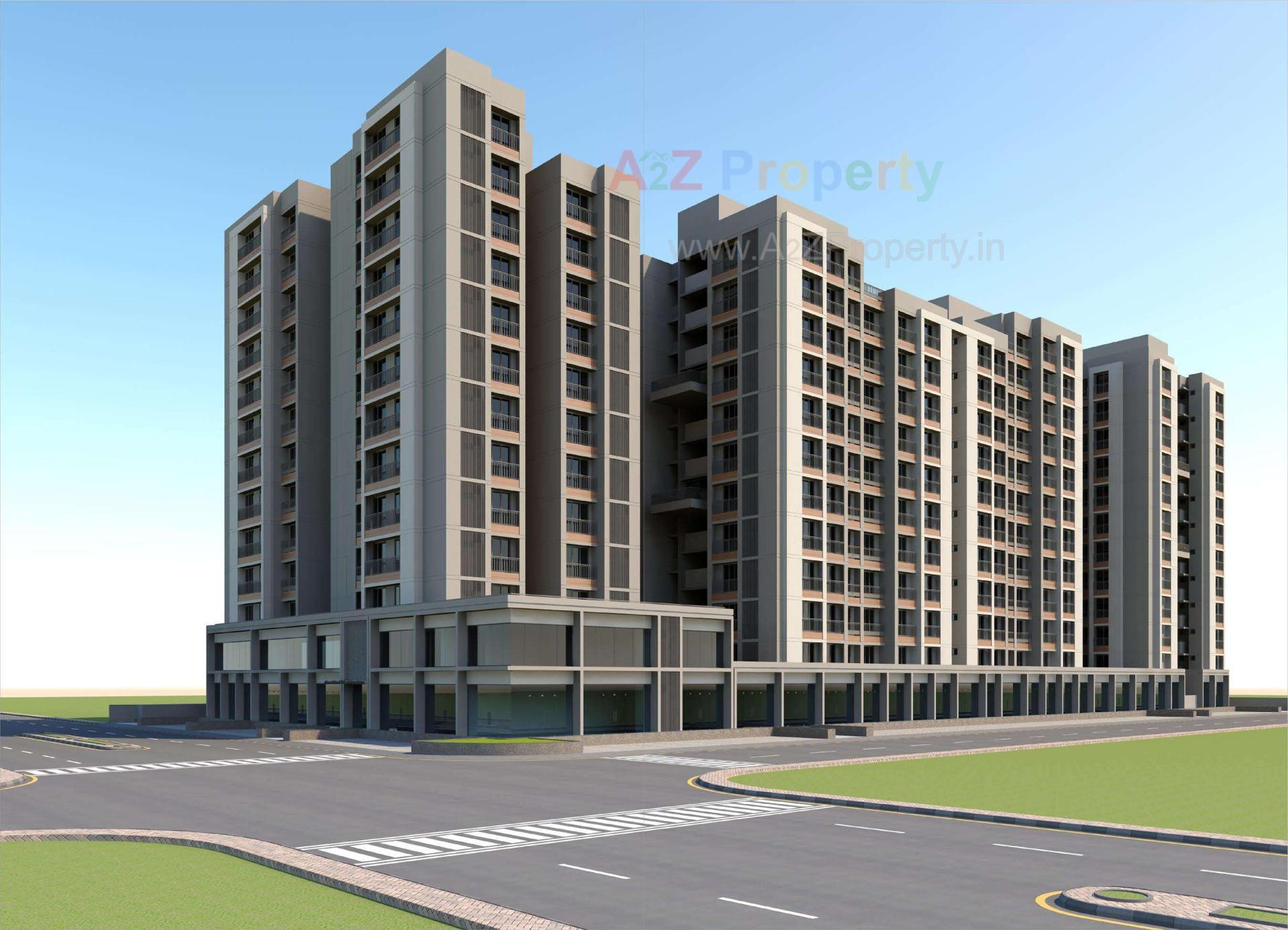 3D Elevation of real estate project Anand Skylyf located at Chandkhed, Ahmedabad, Gujarat