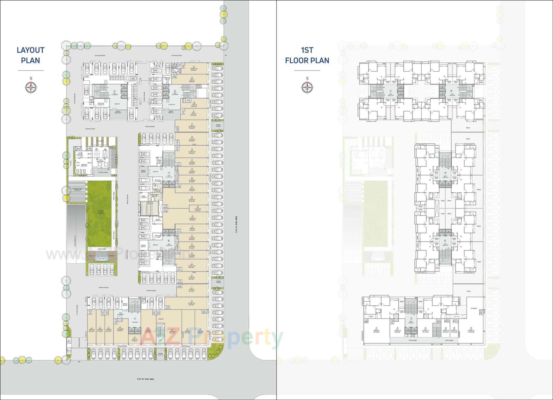 Layout of real estate project Anand Skylyf located at Chandkhed, Ahmedabad, Gujarat