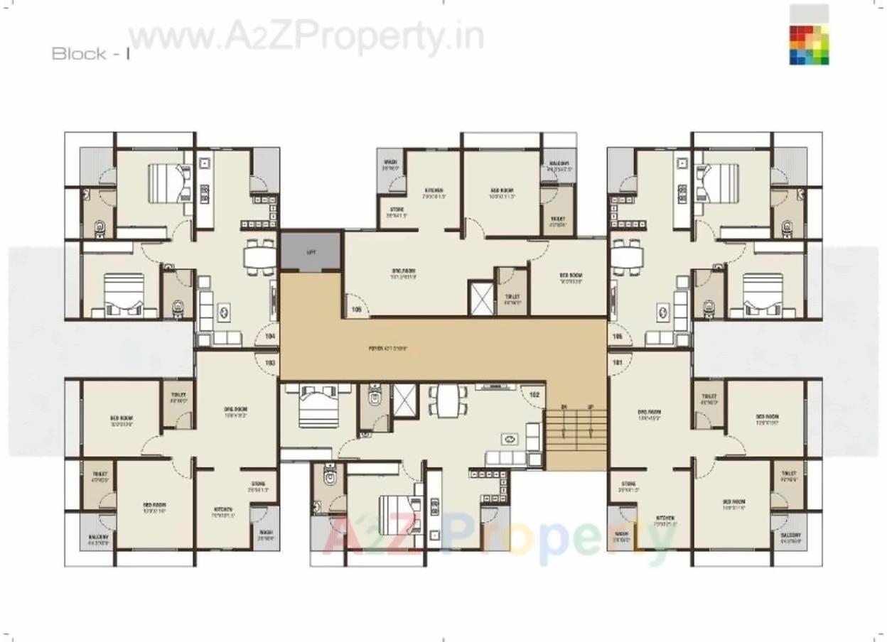Layout of real estate project Anand Square located at Tragad, Ahmedabad, Gujarat