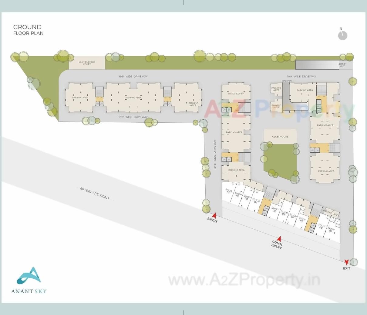 Layout of real estate project Anant Sky located at Ranip, Ahmedabad, Gujarat