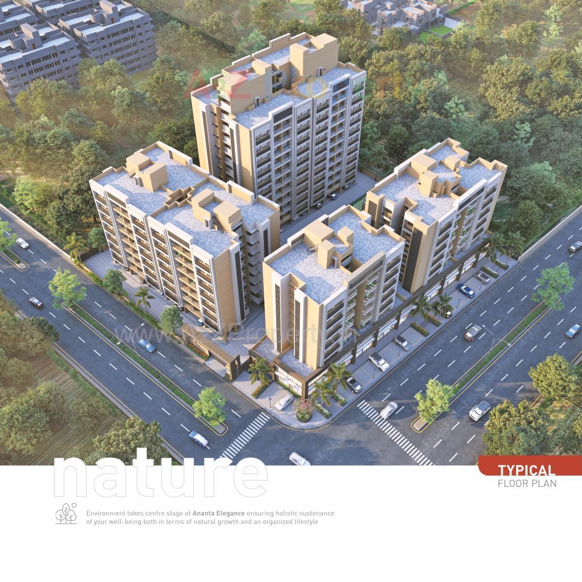 3D Elevation of real estate project Ananta Elegance located at Sanand, Ahmedabad, Gujarat