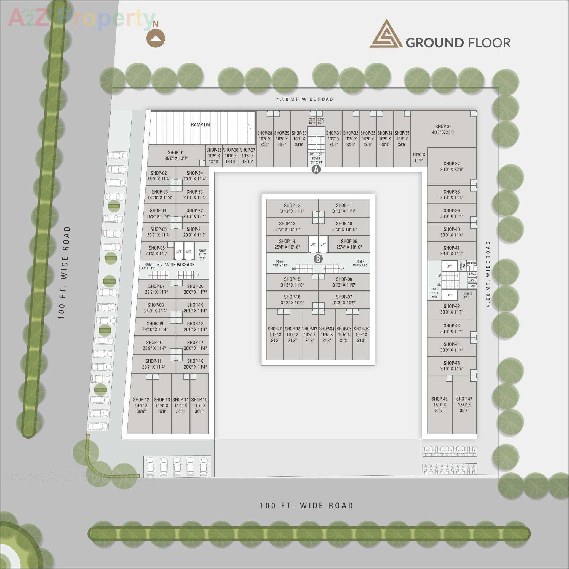 Layout of real estate project Ananta Square located at Hanspura, Ahmedabad, Gujarat