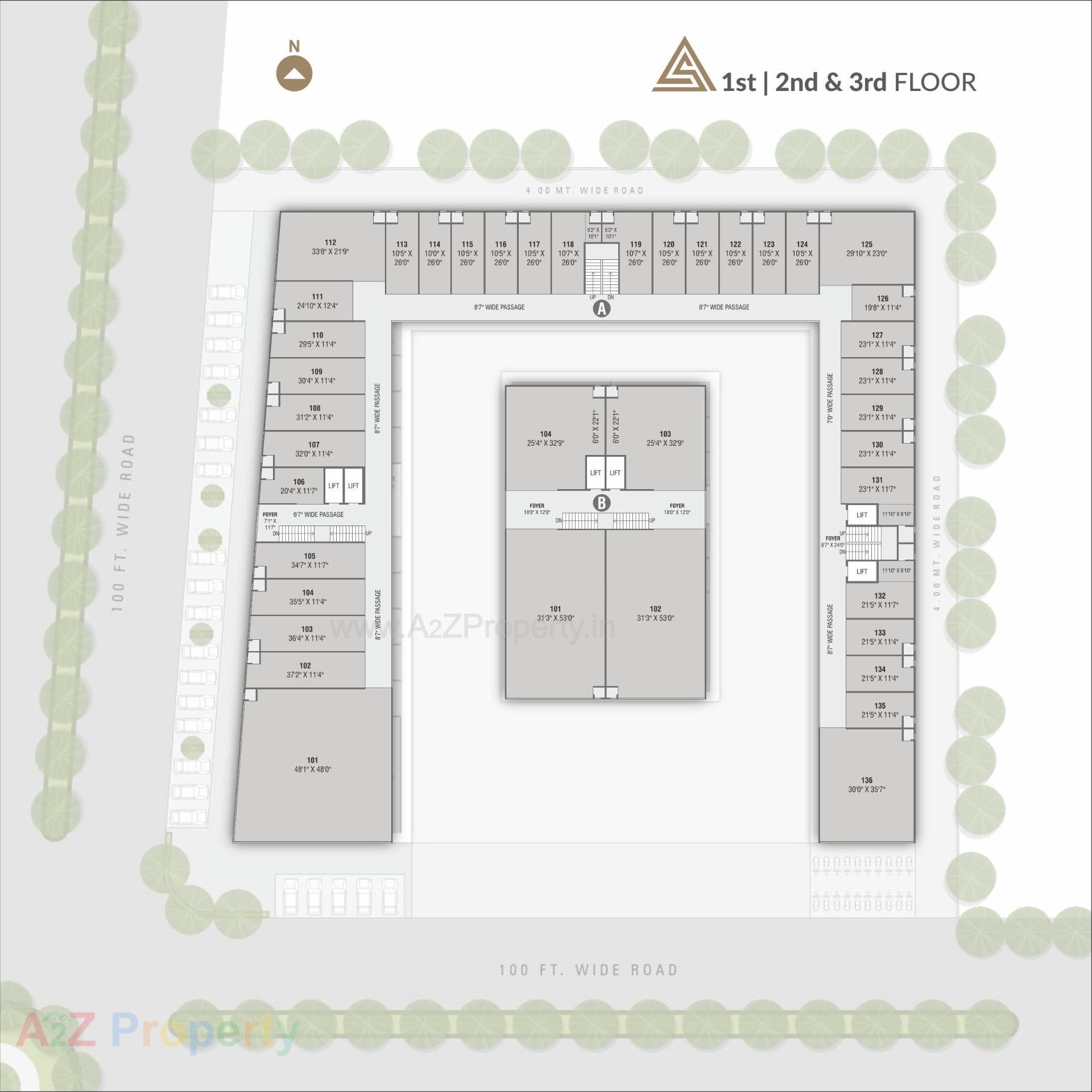 Layout of real estate project Ananta Square located at Hanspura, Ahmedabad, Gujarat