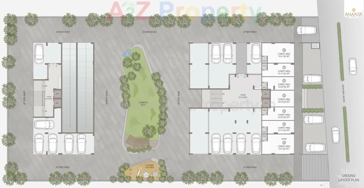 Layout of real estate project Ananta located at Ahmedabad, Ahmedabad, Gujarat