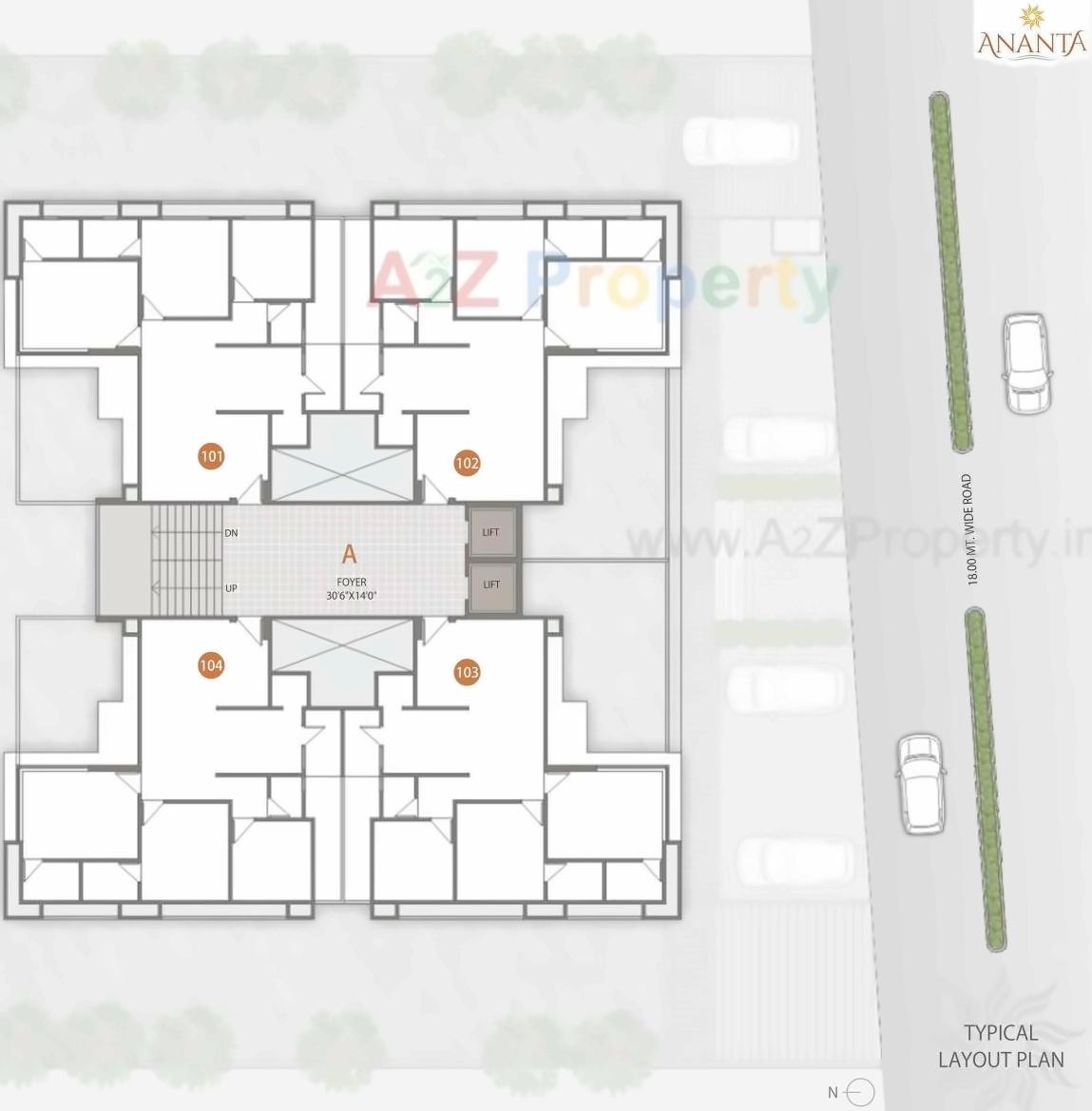 Layout of real estate project Ananta located at Ahmedabad, Ahmedabad, Gujarat