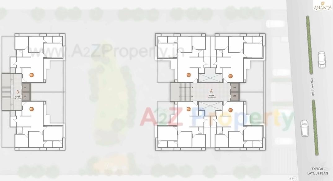 Layout of real estate project Ananta located at Ahmedabad, Ahmedabad, Gujarat