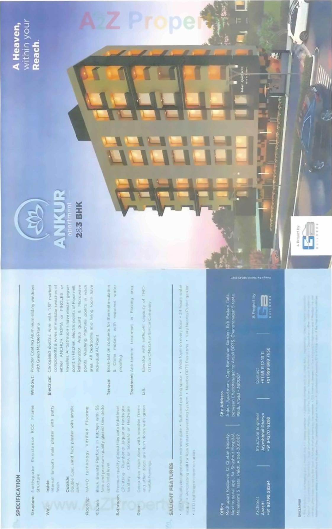 3D Elevation of real estate project Ankur Apartment located at City, Ahmedabad, Gujarat