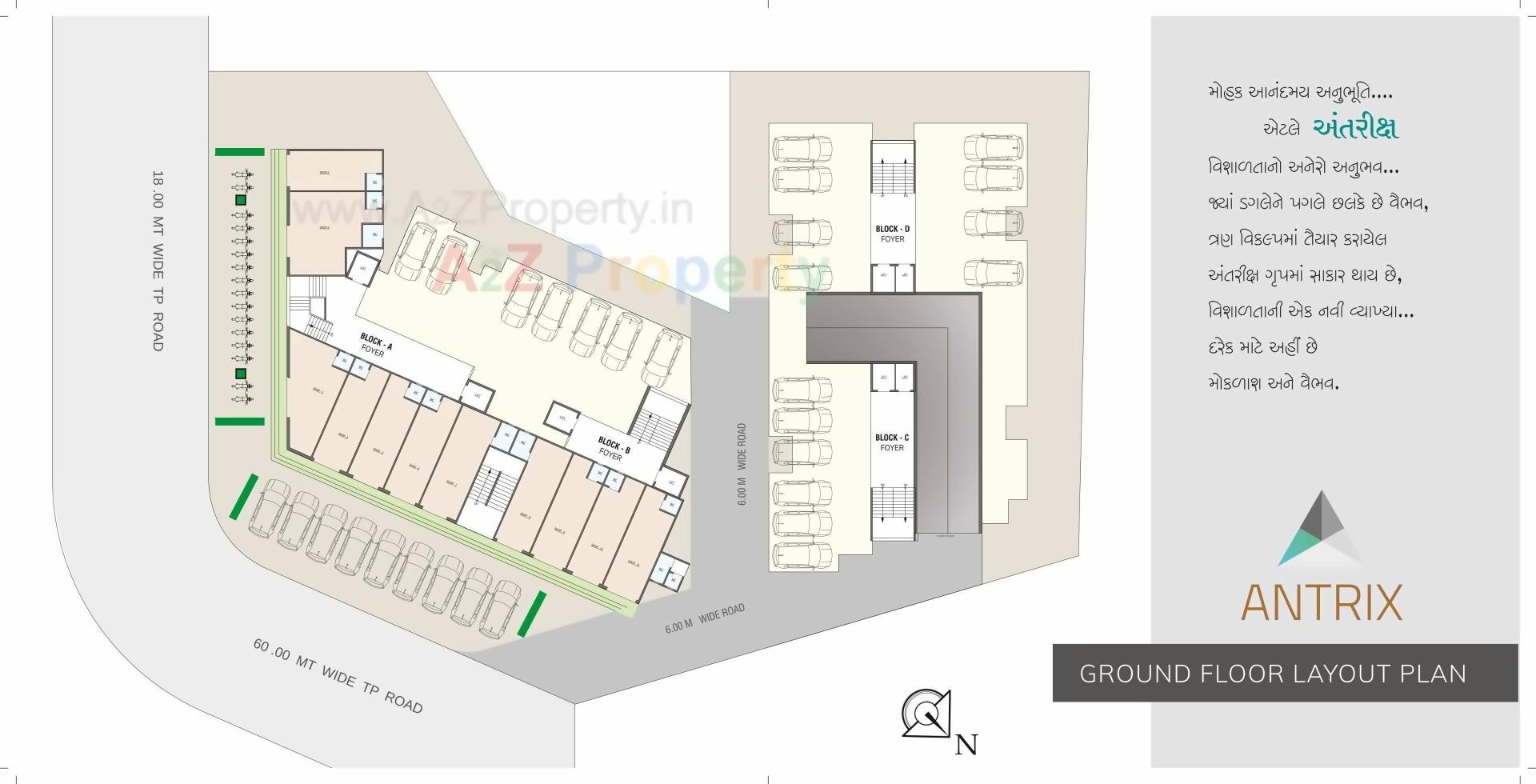 Layout of real estate project Antrix located at Singarva, Ahmedabad, Gujarat