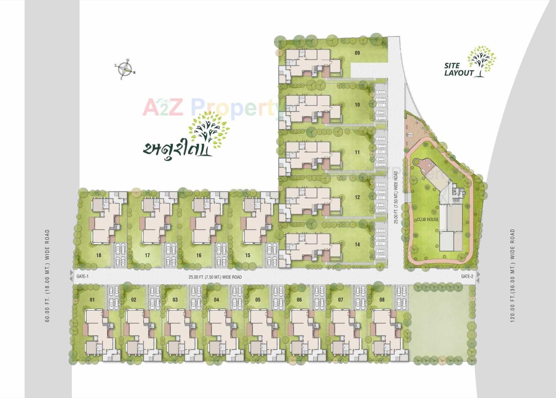 Layout of real estate project Anurita located at Hebatpur, Ahmedabad, Gujarat