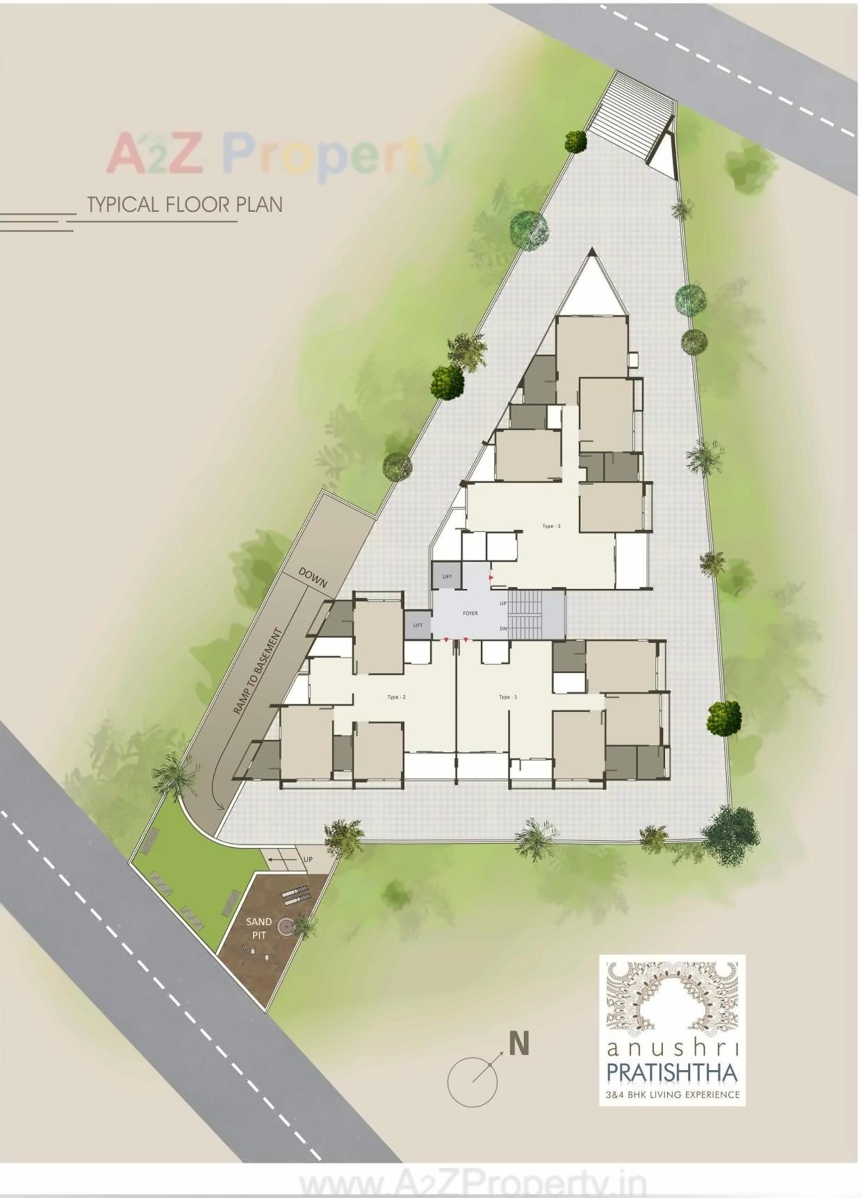 Layout of real estate project Anushri Pratishtha located at Gulbai-tekra, Ahmedabad, Gujarat