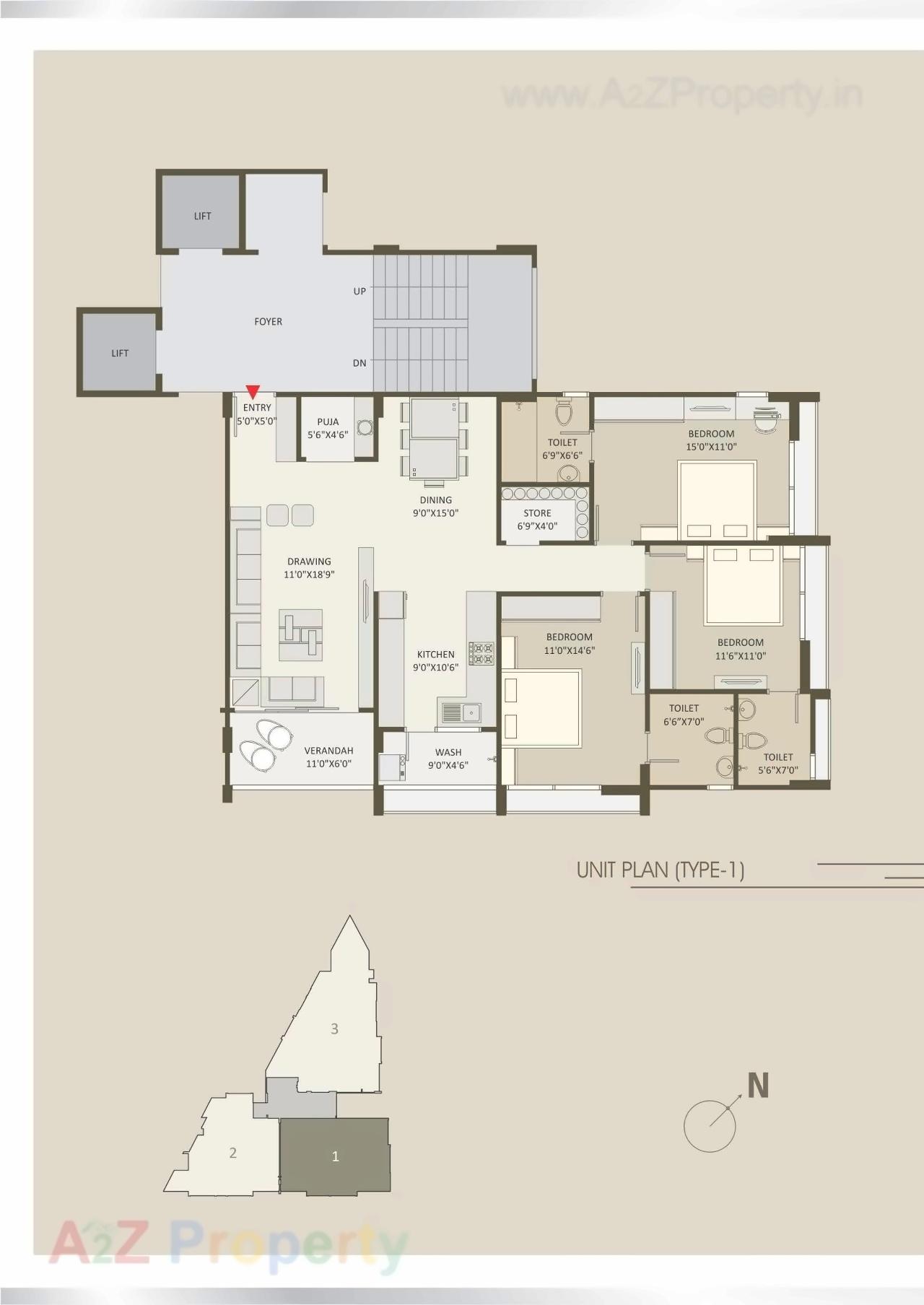 Layout of real estate project Anushri Pratishtha located at Gulbai-tekra, Ahmedabad, Gujarat