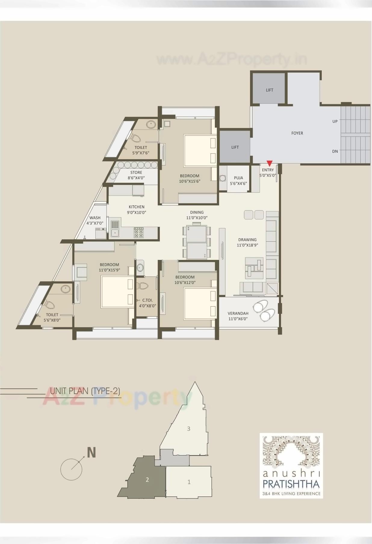 Layout of real estate project Anushri Pratishtha located at Gulbai-tekra, Ahmedabad, Gujarat