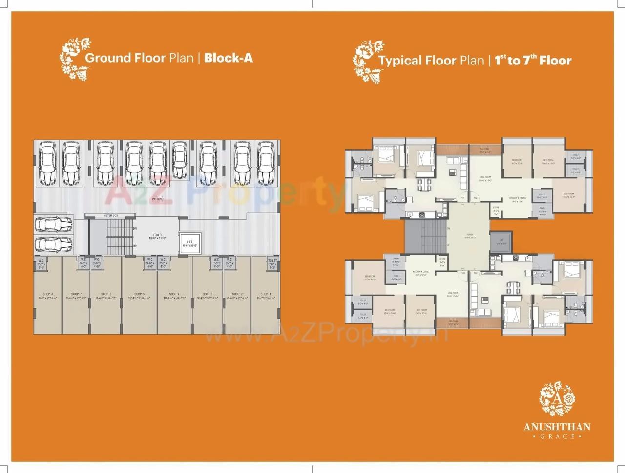 Layout of real estate project Anushthan Grace located at Vatva, Ahmedabad, Gujarat