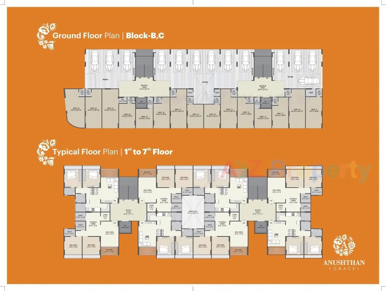 Layout of real estate project Anushthan Grace located at Vatva, Ahmedabad, Gujarat