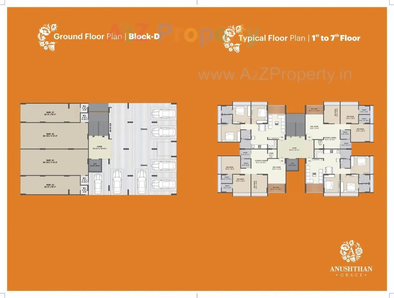 Layout of real estate project Anushthan Grace located at Vatva, Ahmedabad, Gujarat