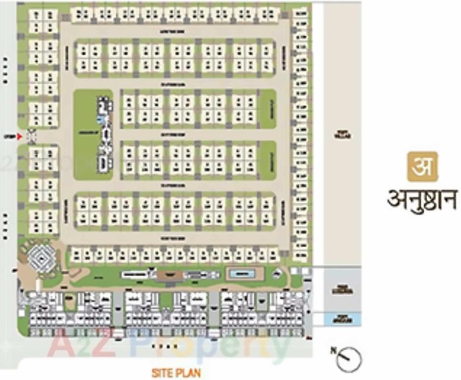 Layout of real estate project Anushthan located at Chenpur, Ahmedabad, Gujarat
