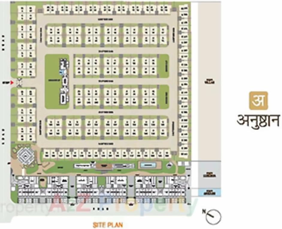 Layout of real estate project Anushthan located at Chenpur, Ahmedabad, Gujarat