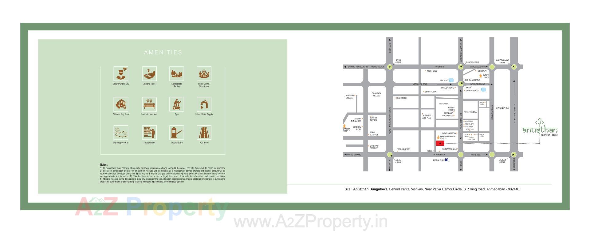 Layout of real estate project Anusthan Bungalows located at Vatva, Ahmedabad, Gujarat