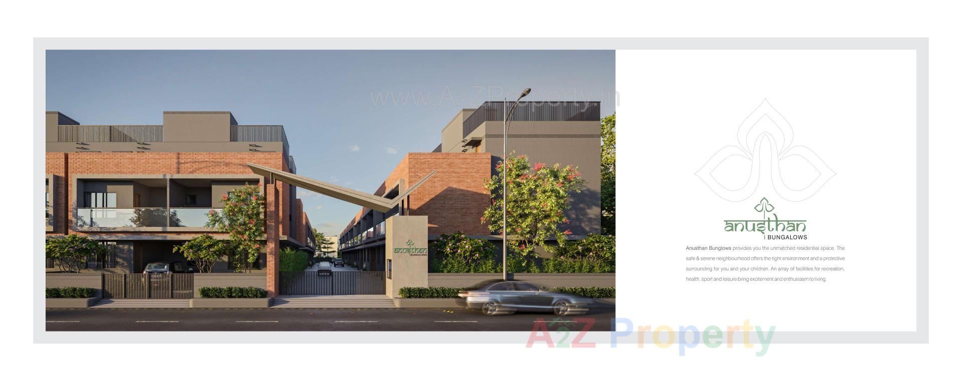 3D Elevation of real estate project Anusthan Bungalows located at Vatva, Ahmedabad, Gujarat