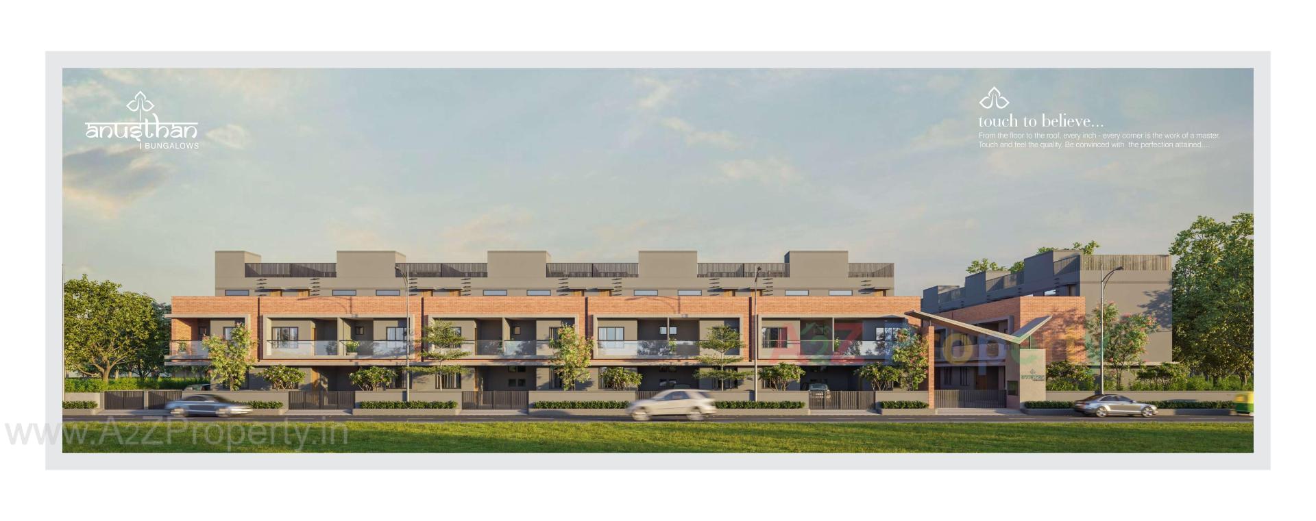 3D Elevation of real estate project Anusthan Bungalows located at Vatva, Ahmedabad, Gujarat