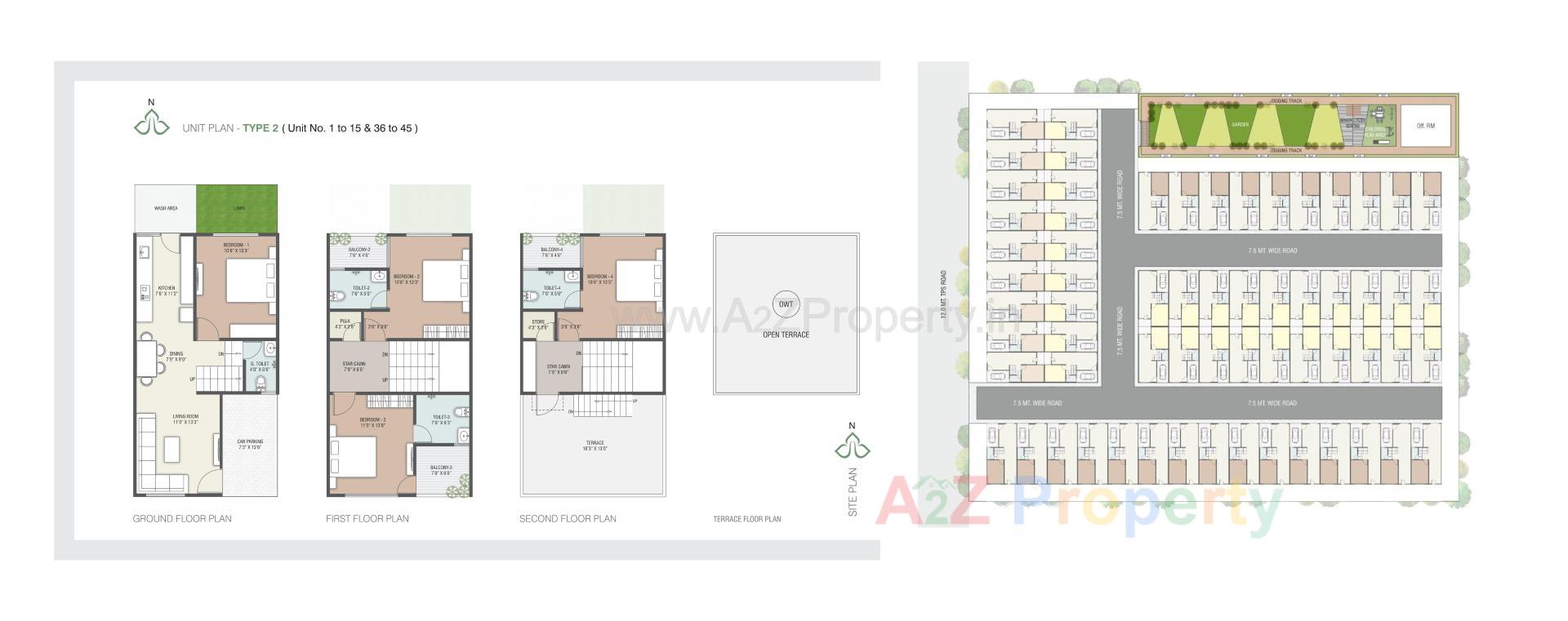 Layout of real estate project Anusthan Bungalows located at Vatva, Ahmedabad, Gujarat