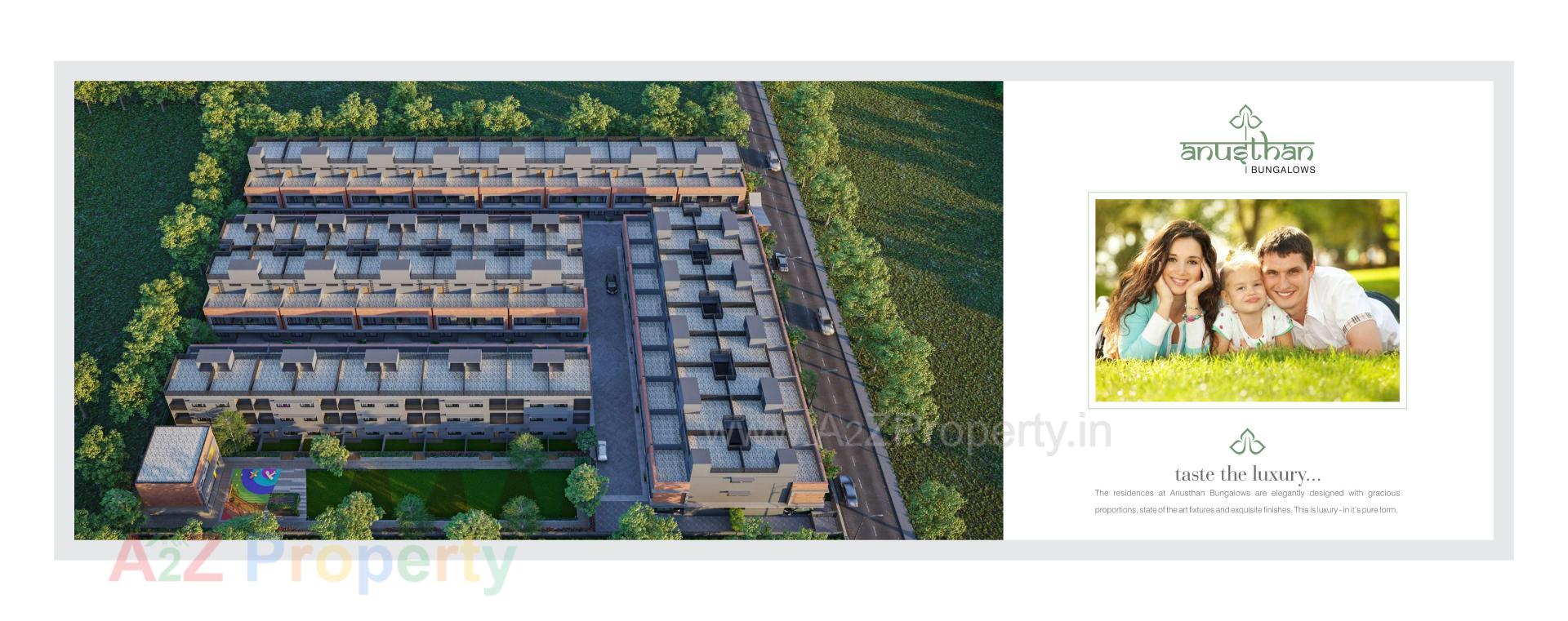 3D Elevation of real estate project Anusthan Bungalows located at Vatva, Ahmedabad, Gujarat