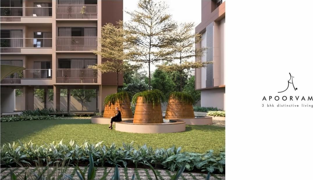 3D Elevation of real estate project Apoorvam located at Gota, Ahmedabad, Gujarat