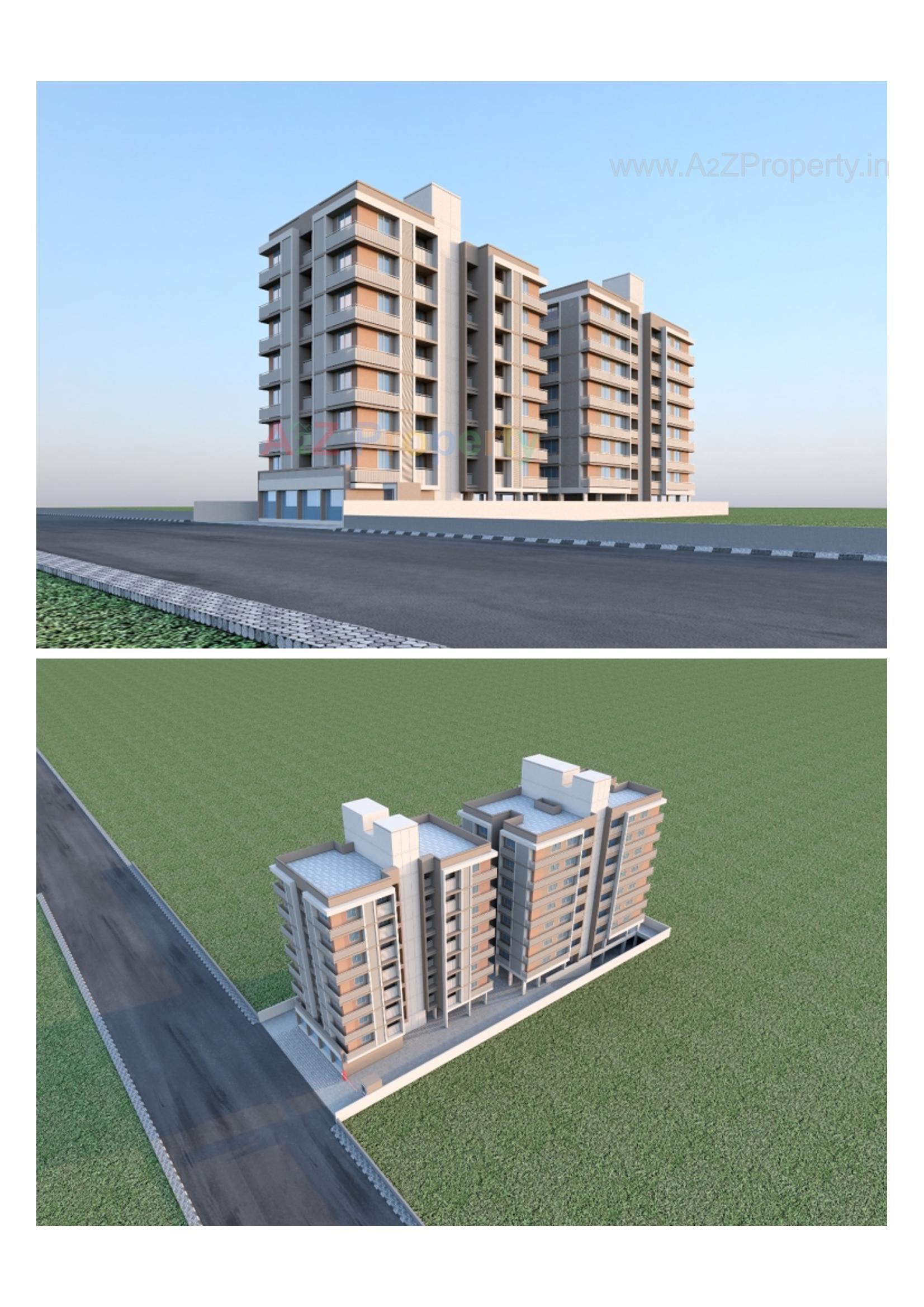 3D Elevation of real estate project Aradhana Arise located at Ghuma, Ahmedabad, Gujarat