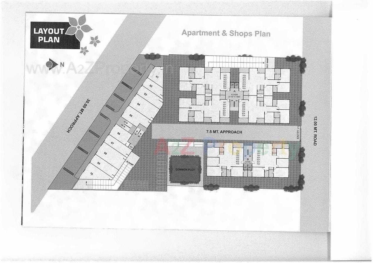Layout of real estate project Aradhana Residency located at Nikol, Ahmedabad, Gujarat