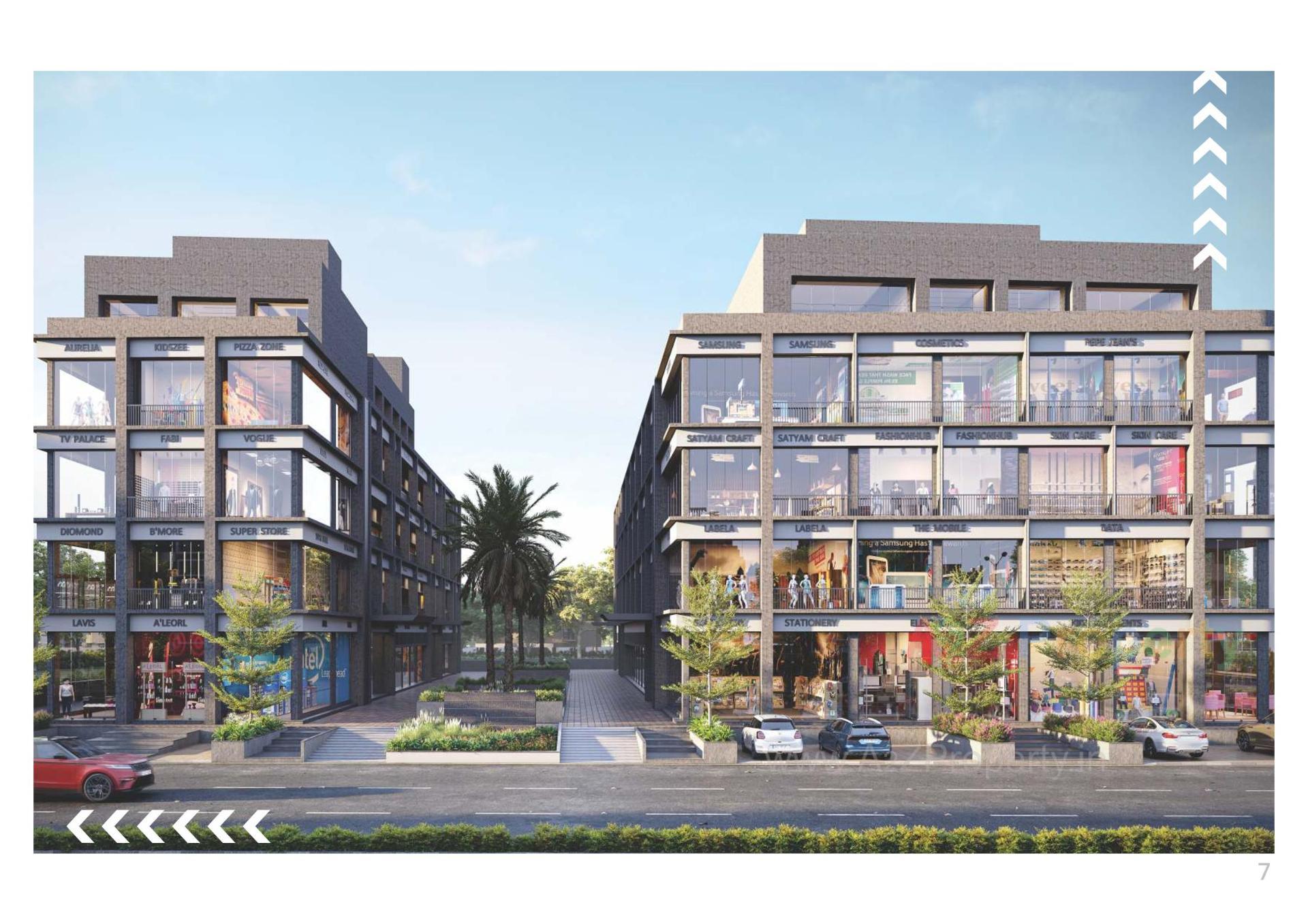 3D Elevation of real estate project Arbuda Trade Center located at Narol, Ahmedabad, Gujarat