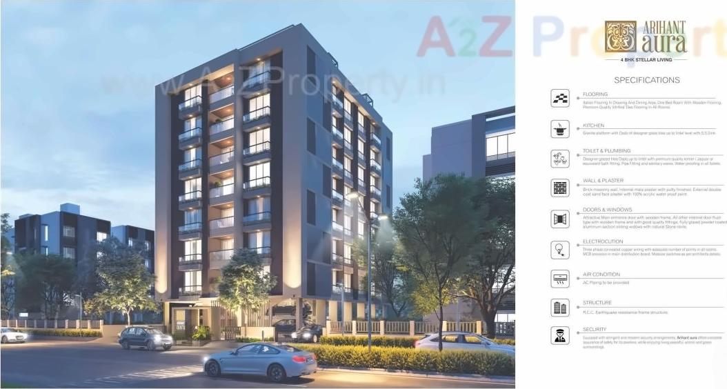 3D Elevation of real estate project Arihant Aura located at Paldi, Ahmedabad, Gujarat